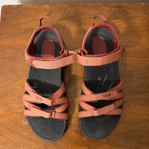 Teva Coral and Black Strappy Sandals - Picture 3 of 5